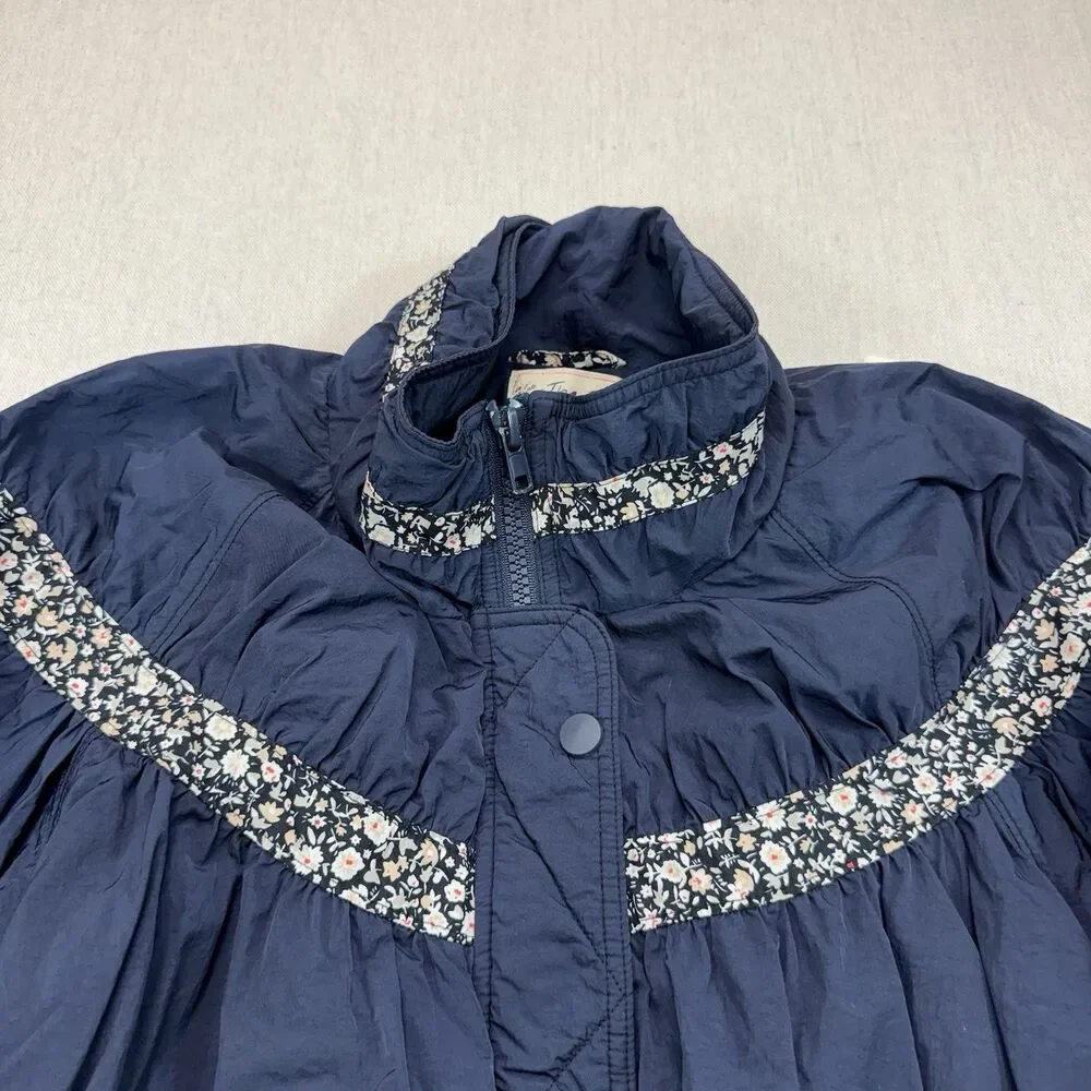 Free People Women's Size Medium On My Mind Bomber Jacket Navy